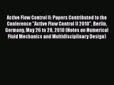 [PDF] Active Flow Control II: Papers Contributed to the Conference Active Flow Control II 2010