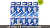 Pack de 10 ampoules led E27, 5W, 470 lm, 200°, blanc chaud