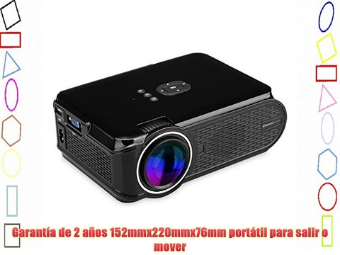 Excelvan EHD02 - Mini Proyector Portatil LED 1080P (1000 Lumenes 800x480 Altavoz Incorporada