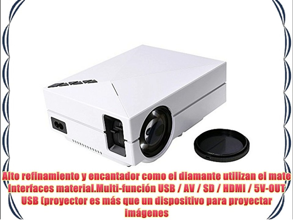 Flylinktech® XPE450 HD Multimedia Mini proyector LED con 1000Lumen Privado Cine HDMI VGA puerto