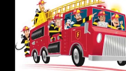 Camion de pompier en action dessin animé francais