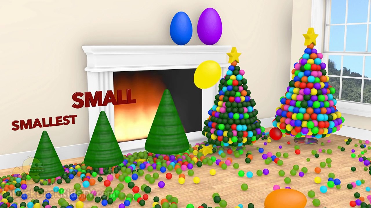 Learn Sizes from Smallest to Biggest 3D Dippin Dots Christmas Tree Eggs Surprise [DuckDuckKidsTV]