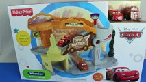 Disney Cars Wheelies Radiator Springs Playset and Metallic Cars 2 Racers Little People Mater Toy