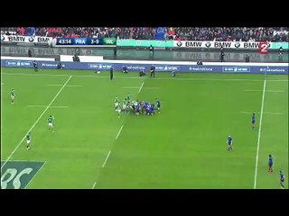 Mêlée entre le XV de France et l'Irlande - Adaptation à la mi-temps