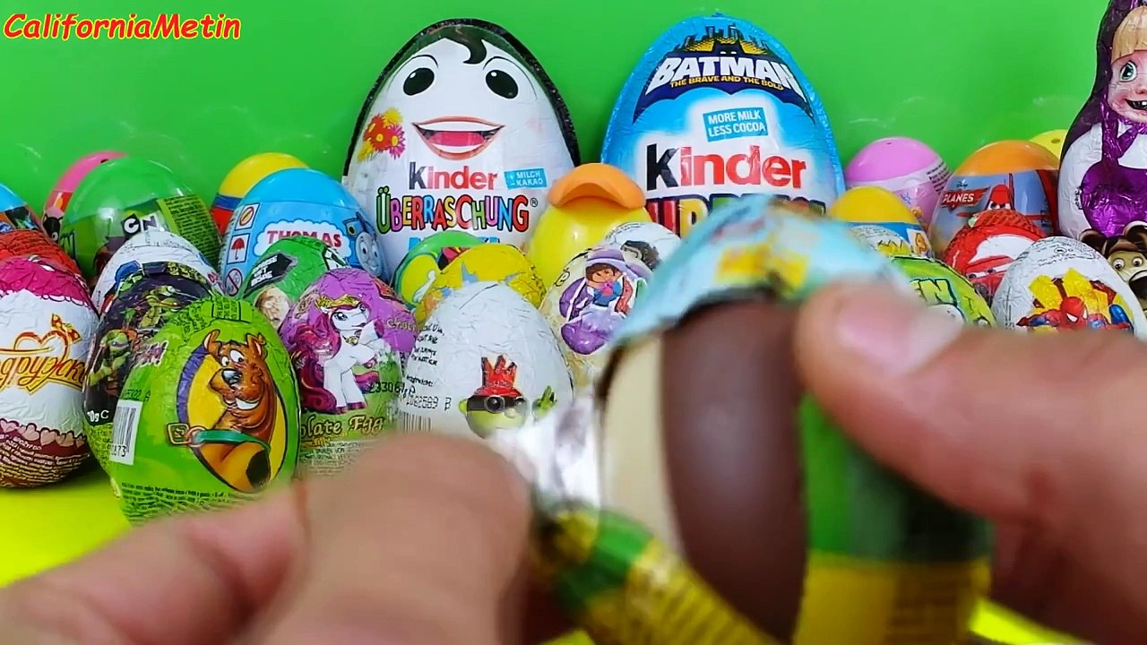 38 Surprise Eggs Kinder Maxi Batman Spiderman Frozen Masha and the Bear Ben 10 Cars Peppa pig