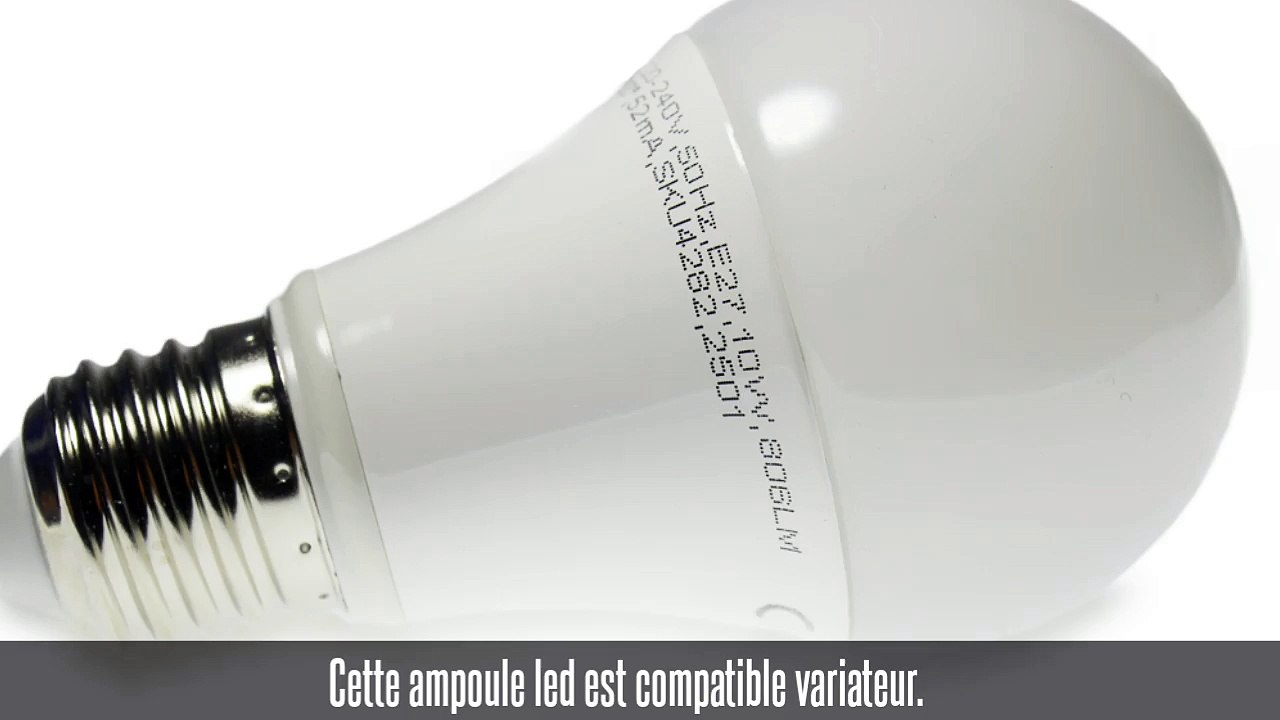Ampoule led E27, dimmable, 10W, 806 lm, blanc chaud