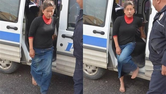 Çıplak ayakla 10 kilometre yürüyüp polise sığındı