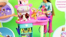 BARBIE PUPPY Hair Salon Playset Disney Princess ARIEL Stylin Pup Pet Salon Toy Review DisneyCarToys