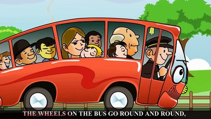 The Wheels On The Bus Go Round and Round (with lyrics) - Nursery Rhyme