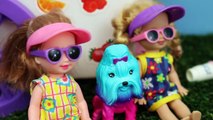 Frozen Kids Barbie Color Me Cute Puppy Pets COLOR CHANGE Elsa Barbie Kool-Aid Stand DisneyCarToys