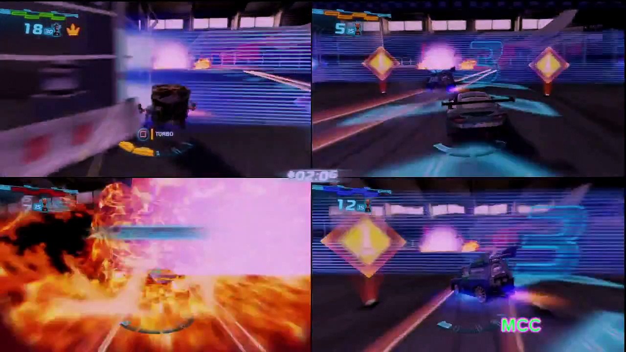 Cars 2 The Video Game CAMO vs NIGEL vs JEFF GORVETTE vs DJ By Disney Cars Toy Club
