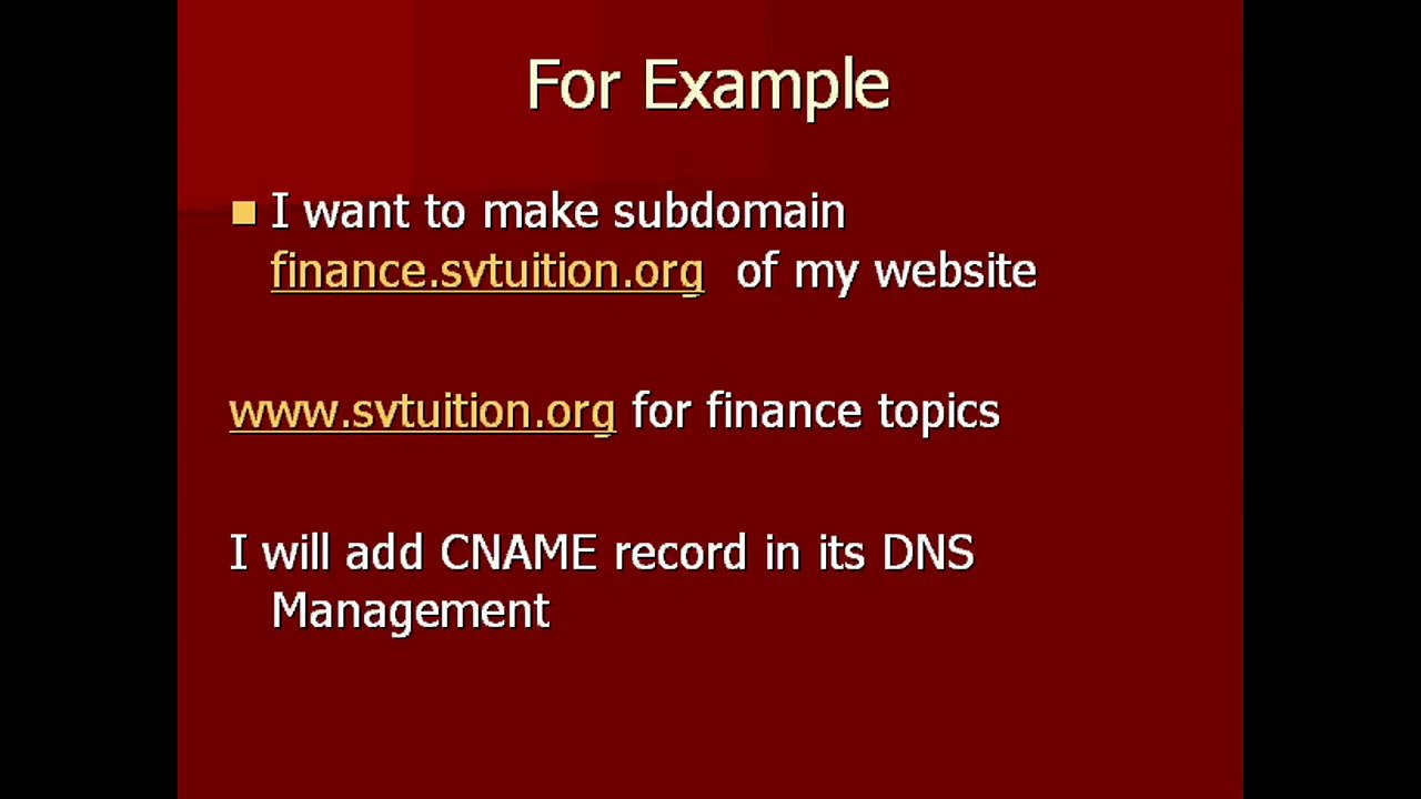 How to Make Subdomain