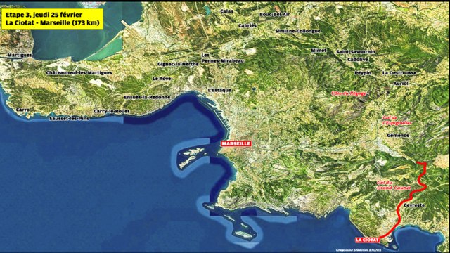 Tour de La Provence : le tracé animé de la 3e étape La Ciotat-Marseille