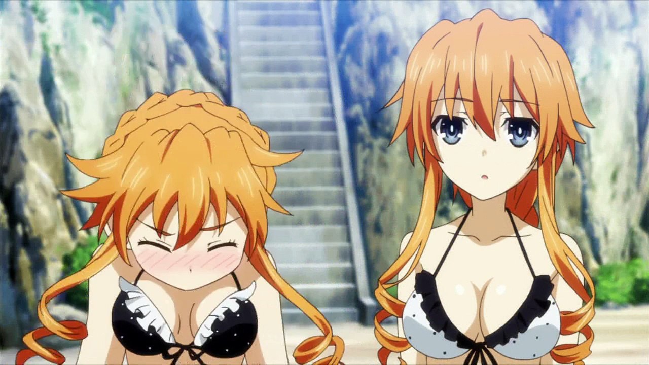 デート・ア・ライブⅡ八舞姉妹に日焼け止めを塗るシーン Date a Live