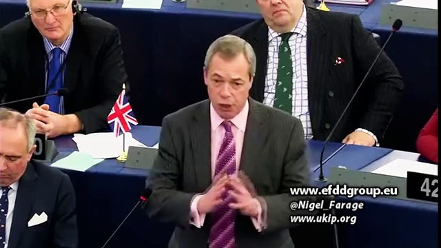 UKIP Leader Nigel Farage in fine form earlier this year in the European Parliament.