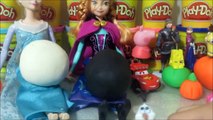 Halloween Disney Frozen Princesses Elsa Anna Play doh Party with Peppa Pig Woody Minion Olaf