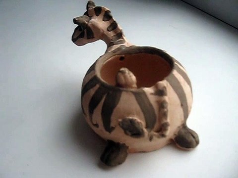 Зебра подставка для карандашей из глины