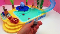 playmobil piscine avec toboggan - et plongeoir et baleine qui crache de leaus