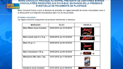 Gigantesque rappel de Mars, Snickers et bonbons Celebrations