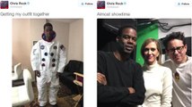 Chris Rock Teases Oscars With Space Suit, J.J. Abrams, Kristen Wiig