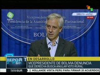 García Linera: Hay grupos de choque que sabotea el conteo de votos
