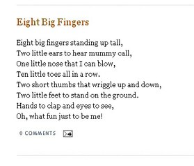 Eight Big Fingers | Nursery Rhymes Songs With Lyrics and Action | Poems For Kids Lyrics