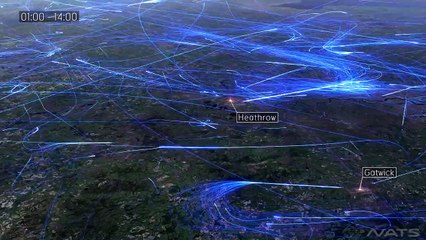 24 Hour European Flight Traffic Visualization