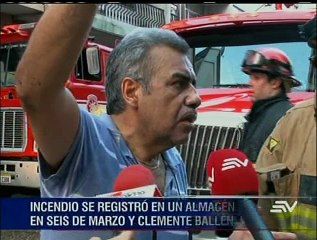 Incendio en calles 6 de marzo y Clemente Ballén