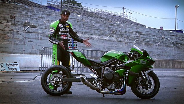 DRAGSTRIP RIP: Rickey Gadson on his Supercharged Ninja H2 Hybrid