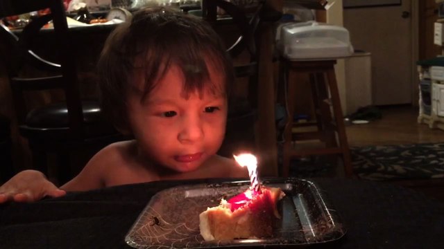 Little Boy Adorably Fails At Blowing Out Birthday Candles