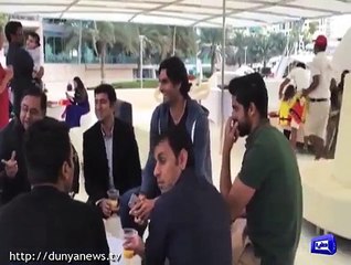 Isb United players enjoywith Ali zafar at resort near Dubai cruise