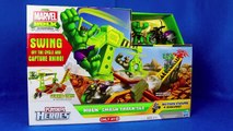 Superhero Hulk Smash Track Set Superheroes Action Figure Toys Rhino Motorcycle Track DisneyCarToys