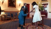 سيدة سوداء في عمر السادسة بعد المئة تحقق حلمها بالرقص مع اوباما