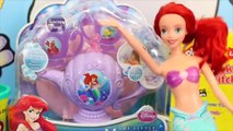 Frozen Play Doh Little Mermaid Ariel Tea Party Elsa Mermaid Barbie Doll Playdough Food DisneyCarToys