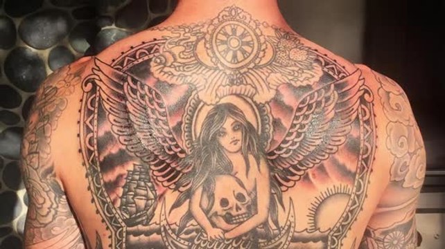 Adam Levine Shows Off Huge Back Tattoo
