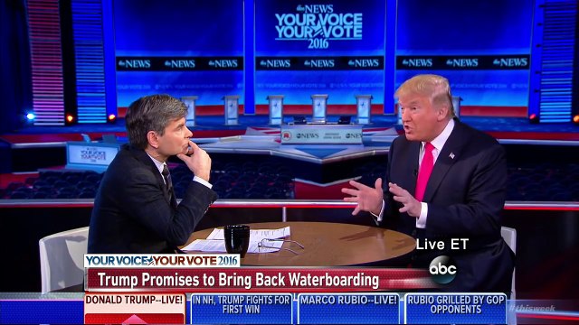 Donald Trump Says He Would Absolutely Authorize Waterboarding