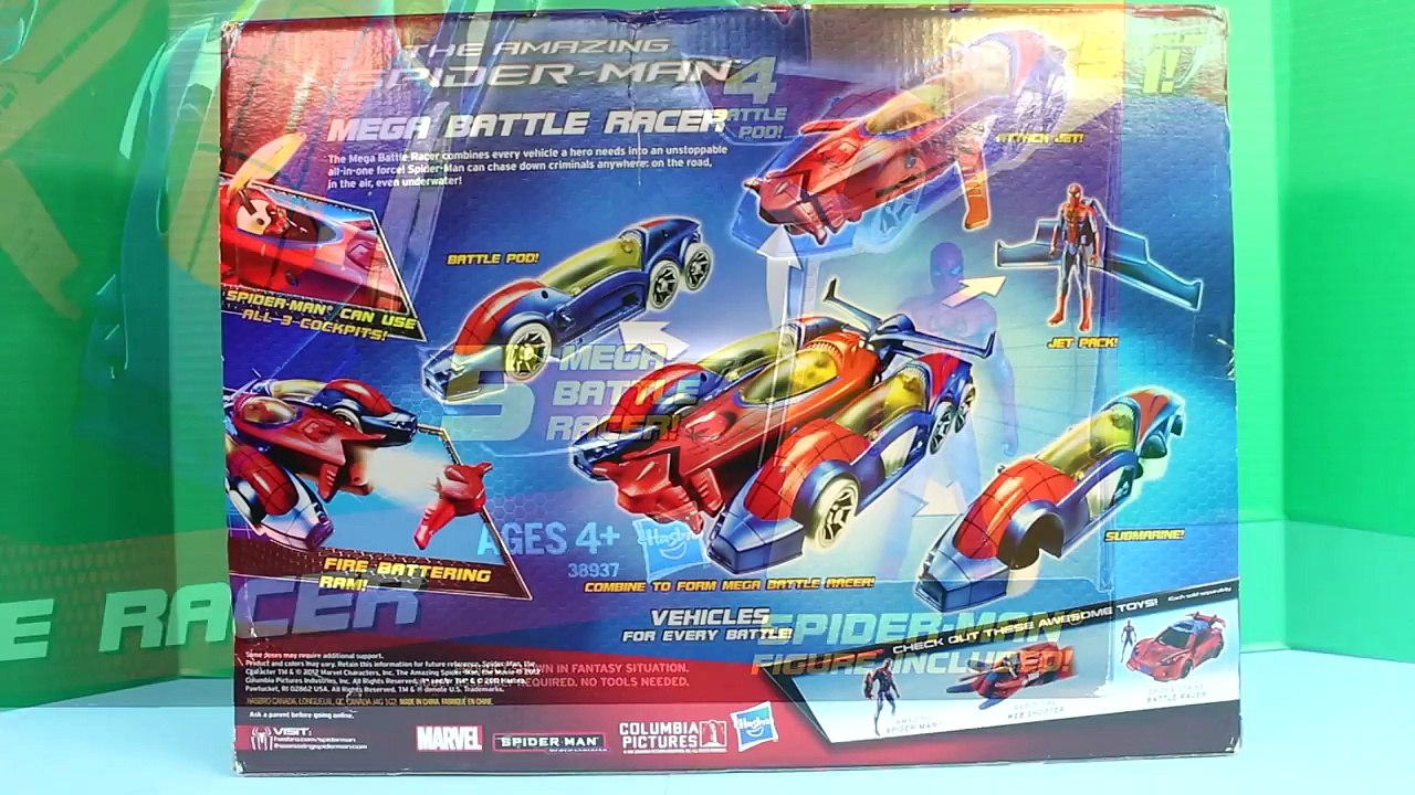 Amazing Spider-Man Mega Battle Racer Gets Attacked By Shark Marvel Comics Toy Spiderman