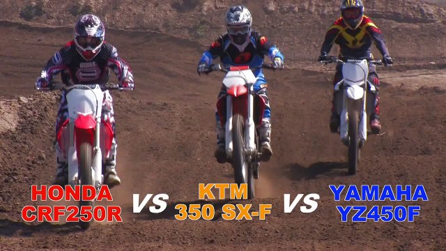 Honda CRF250R vs. KTM 350 SX-F vs. Yamaha YZ450F
