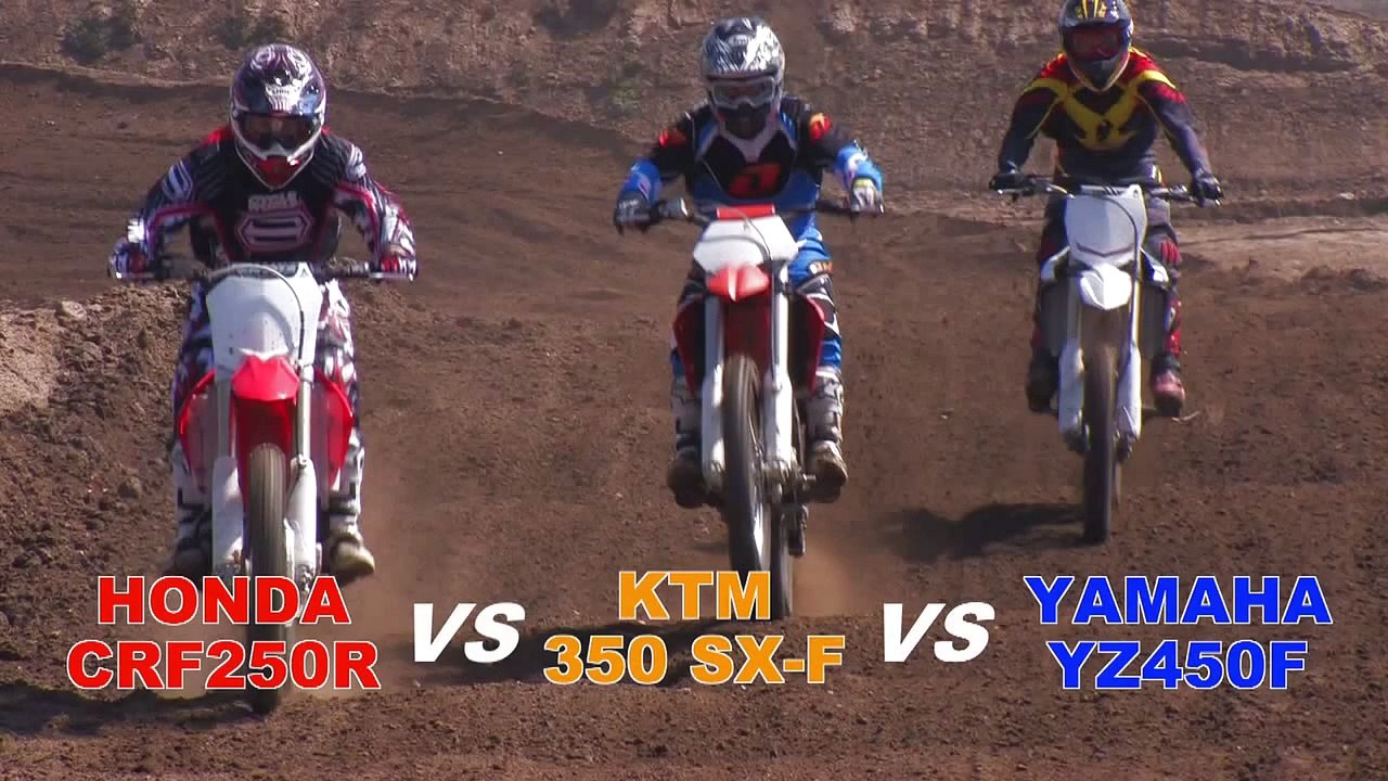 Honda CRF250R vs. KTM 350 SX-F vs. Yamaha YZ450F