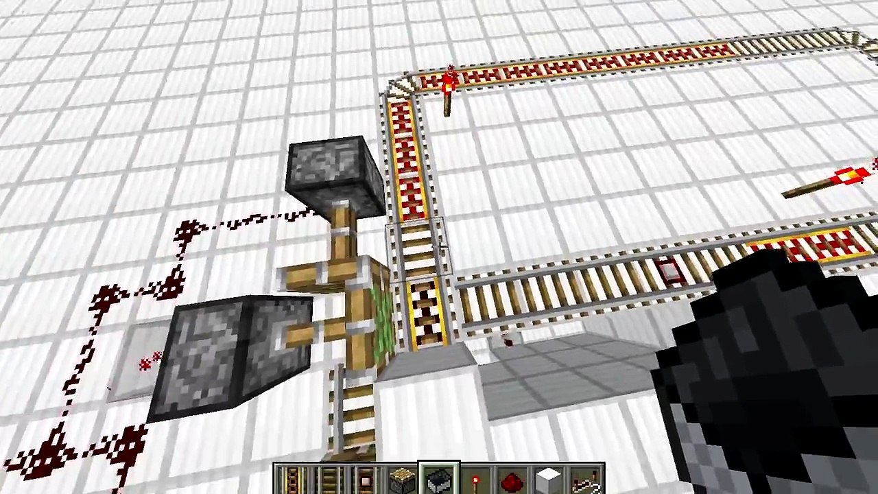 Minecraft Tutorial - Poner un minecart en curva estando en movimiento (Reto de Radixán)