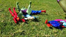 Spiderman & batman vs hulk & deadpool w/ battle death match! superheroes in real life