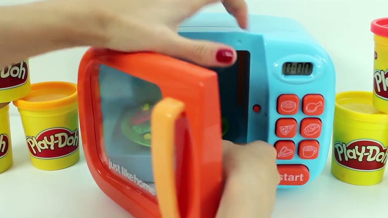 Just Like Home Microwave Oven Toy Play-Doh Kitchen Toy Cutting Food Cooking Playset Toy Videos