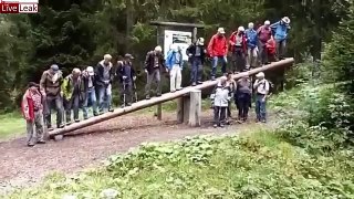 LiveLeak - Old People falling off a giant Seesaw -