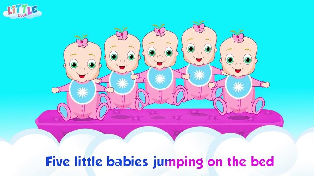 Five Little Babies - Jumping on the Bed Nursery Rhyme for Babies