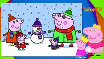 Learn the Colour with peppa pig - Peppa pig christmas - Part 2 - Coloring pages - ColorTV for kids