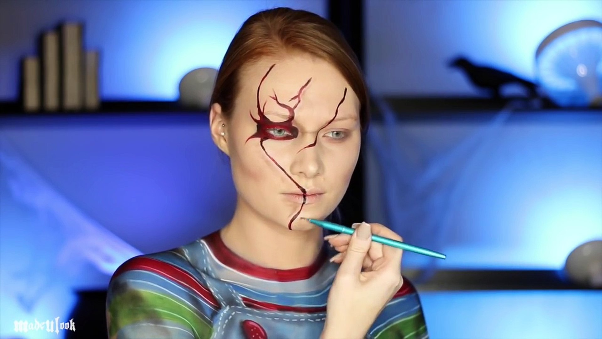 Chucky Makeup Tutorial (Clothes ALSO Painted on!) - Dailymotion Video