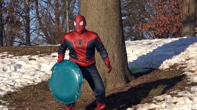 Batman vs Joker vs Spiderman - Superheroes Snow Sled Races - Real Life Superhero Movie - Marvel - DC
