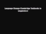 PDF Language Change (Cambridge Textbooks in Linguistics)  EBook