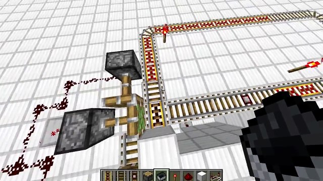 Minecraft Tutorial - Poner un minecart en curva estando en movimiento (Reto de Radixán)