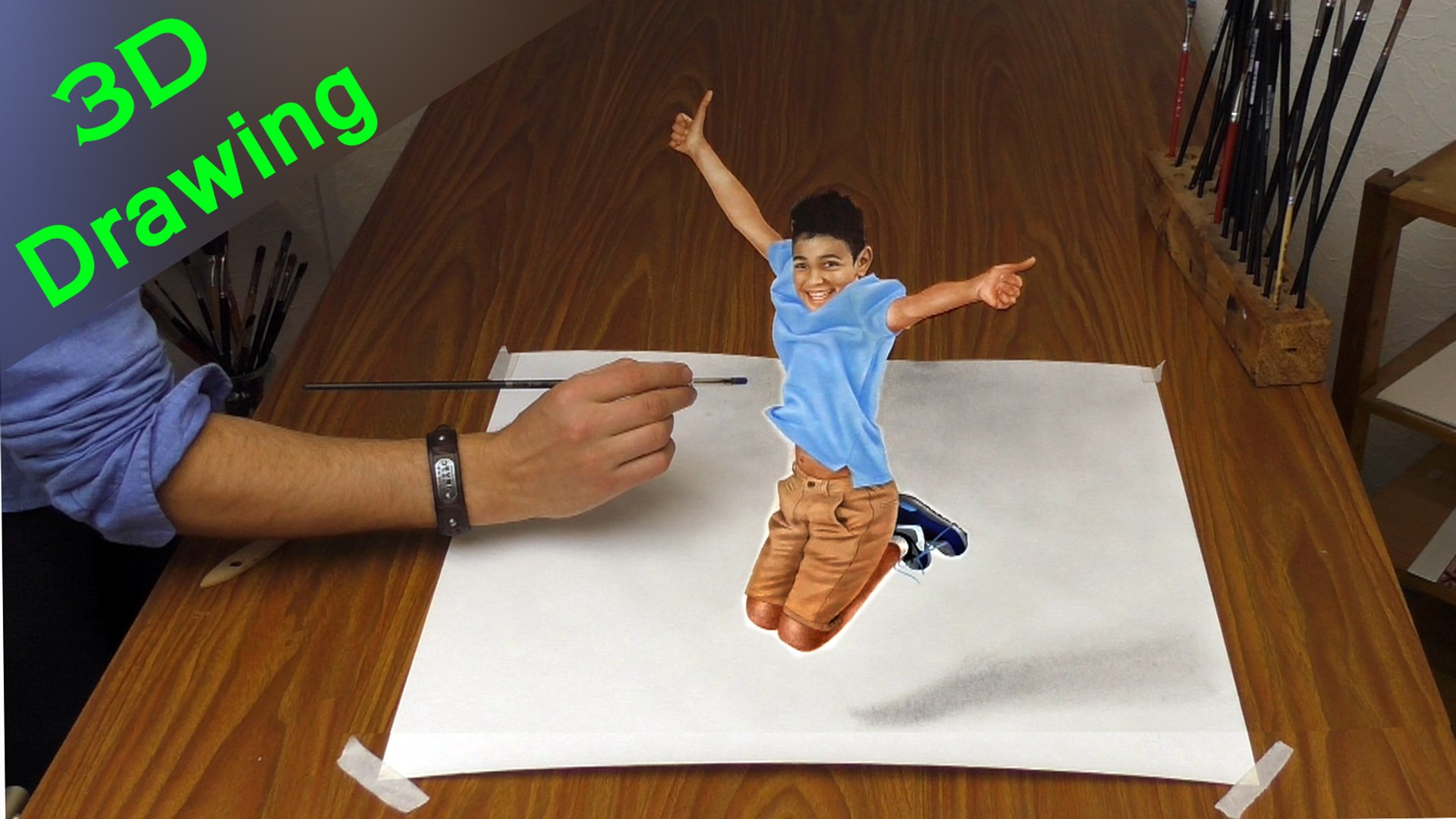 3d art drawing hand